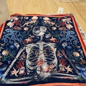 Alexander McQueen Underwater Portrait Scarf NWT